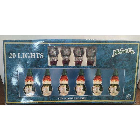 J. Hofert Co Set Christmas Snowman Covered Lights Total 20 Lights New in Box A8 - Picture 1 of 3
